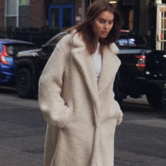 ZARA Long Fleece Coat - Picture 5 of 10